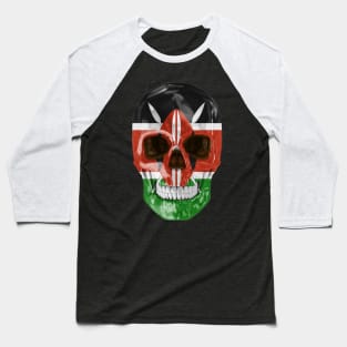 Kenya Flag Skull - Gift for Kenyan With Roots From Kenya Baseball T-Shirt